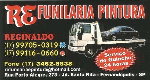 RE Funilaria e Pintura - Guincho 24 horas - Fernandópolis